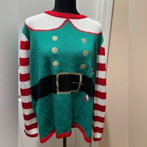 Holiday Time Teal Acrylic Sweater